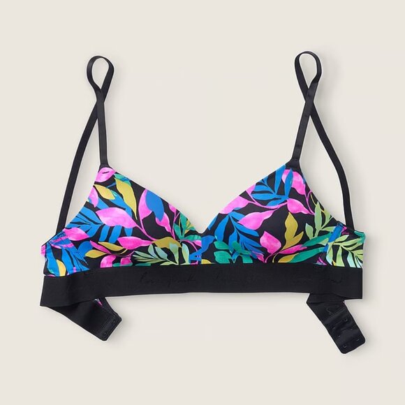 Victoria's Secret PINK Wireless Push Up Bra New With Tags, Tropical Pattern - Picture 1 of 8